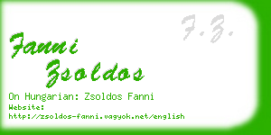 fanni zsoldos business card